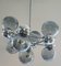 Lámpara colgante italiana atómica de cristal de Murano y montura cromada, años 60, Imagen 1