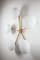 Brass & Opaline Glass Stella Daisy Chrome Lucid Ceiling or Wall Lamp from Design for Macha 3