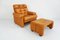 Vintage Leather Coronado Lounge Chair & Ottoman by Tobia & Afra Scarpa for B&B Italia 1