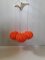 Vintage Orange Three-Bulb Cascade Ceiling Lamp 1