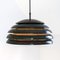 Lampada da soffitto Black Pearl in alluminio, anni '50, Immagine 1