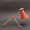Red French Adjustable Brass Table or Wall Lamp, 1950s, Image 9