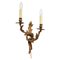 French Rococo Style Cast Brass Wall Sconce, 1970s 1