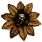 Hollywood Regency Gilt Iron Flower Flush Mount or Wall Light, 1970s 1