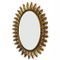 Large Mid-Century Brass Floral Wall Mirror, 1950s, Image 1