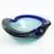 Italian Green and Blue Heart Glass Bowl or Ashtray, 1960s 4