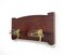 Art Deco Wood Wall Hanger with Brass & Glass Hooks from Fontana Arte 8