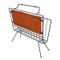 Enameled Iron & Mahogany Magazine Rack, 1950s 3