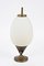 Lampe de Bureau Oeuf Mid-Century en Laiton et Verre Opalin, Italie, 1960s 10