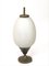 Mid-Century Italian Brass & Opaline Glass Egg Table Lamp, 1960s 4