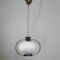 Opaline Glass & Brass Ceiling Lamp, 1950s 1