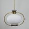 Opaline Glass & Brass Ceiling Lamp, 1950s, Image 5