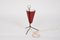 Italian Red Lacquered Metal and Brass Conical Table Lamp, 1950s 5