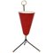 Italian Red Lacquered Metal and Brass Conical Table Lamp, 1950s, Image 8