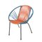 Italian Children's Metal & Plastic Red and Blue Chair, 1950s 1