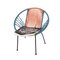 Italian Children's Metal & Plastic Red and Blue Chair, 1950s 2