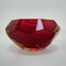Italian Faceted Red Murano Glass Ashtray by Flavio Poli, 1950s 4