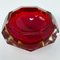 Italian Faceted Red Murano Glass Ashtray by Flavio Poli, 1950s 3