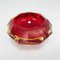 Italian Faceted Red Murano Glass Ashtray by Flavio Poli, 1950s 7