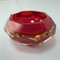 Italian Faceted Red Murano Glass Ashtray by Flavio Poli, 1950s 1