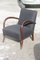 Italian Black and Brown Armchair, 1950s 1