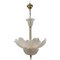 Lámpara colgante floral de cristal de Murano y recubrimiento dorado, años 70, Imagen 1