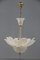 Lampe à Suspension Florale en Verre de Murano et Plaqué Or, 1970s 2