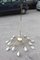 Mid-Century Brass and White Glass Chandelier in the Style of Stilnovo 1