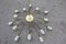 Mid-Century Brass and White Glass Chandelier in the Style of Stilnovo 2