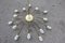 Mid-Century Brass and White Glass Chandelier in the Style of Stilnovo, Image 2