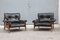 Black Leather Armchairs by Carlo de Carli, 1960s, Set of 2 1