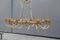 Mid-Century Brass and Opaline Glass Chandelier, 1950s, Image 15