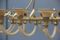 Mid-Century Brass and Opaline Glass Chandelier, 1950s, Image 18