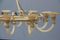 Mid-Century Brass and Opaline Glass Chandelier, 1950s, Image 14