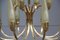 Mid-Century Italian Brass & Glass Chandelier, 1950s, Image 6