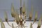 Mid-Century Italian Brass & Glass Chandelier, 1950s 15