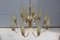 Mid-Century Italian Brass & Glass Chandelier, 1950s, Image 16