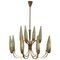 Mid-Century Italian Brass & Glass Chandelier, 1950s, Image 1