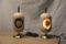 Mid-Century Italian Ceramic & Brass Eclipse Table Lamps, Set of 2, Image 8