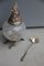 Italienischer Mid-Century Behälter mit Löffel aus Muranoglas & Metall mit Löffel, 2er Set 2