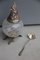 Mid-Century Italian Murano Glass & Metal Bird Lid Container with Spoon, Set of 2, Image 2