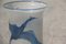 Sandgestrahlte Vintage Glasvase mit gravierten Schwänen von E. Cris, 1970er 3