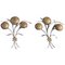 Vintage Gold & Silver-Plated Metal Flower Sconces, 1950s, Set of 2 1