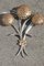 Vintage Gold & Silver-Plated Metal Flower Sconces, 1950s, Set of 2 8