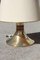 Round Brass & Wood Table Lamp, 1970s 10