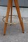 Moderner Mid-Century Hocker aus Schafsfell, Holz & Messing 6