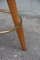 Moderner Mid-Century Hocker aus Schafsfell, Holz & Messing 4