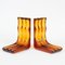 Vintage Amber Glass Bookends from Stolzle Hermanova, Set of 2, Image 2