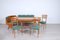 Wood & Green Skai Dining Set, 1950s 1