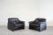 Vintage Black Leather DS 16 Lounge Chairs from De Sede, Set of 2 16